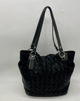 Coach Black Woven Leather Shoulder Bag F17099