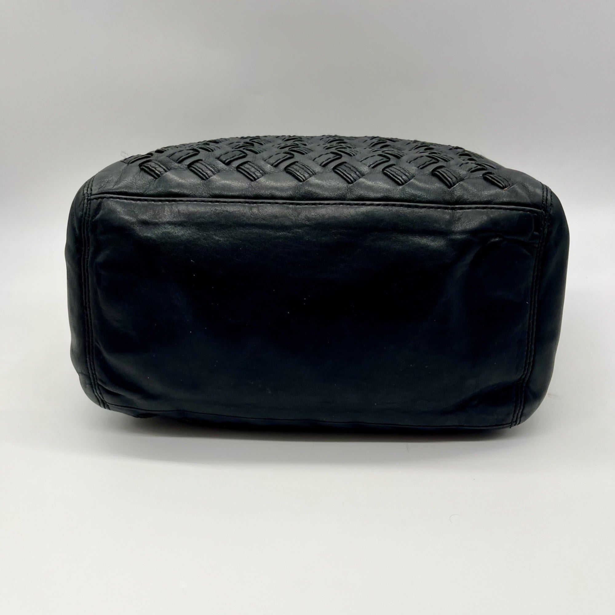 Coach Black Woven Leather Shoulder Bag F17099