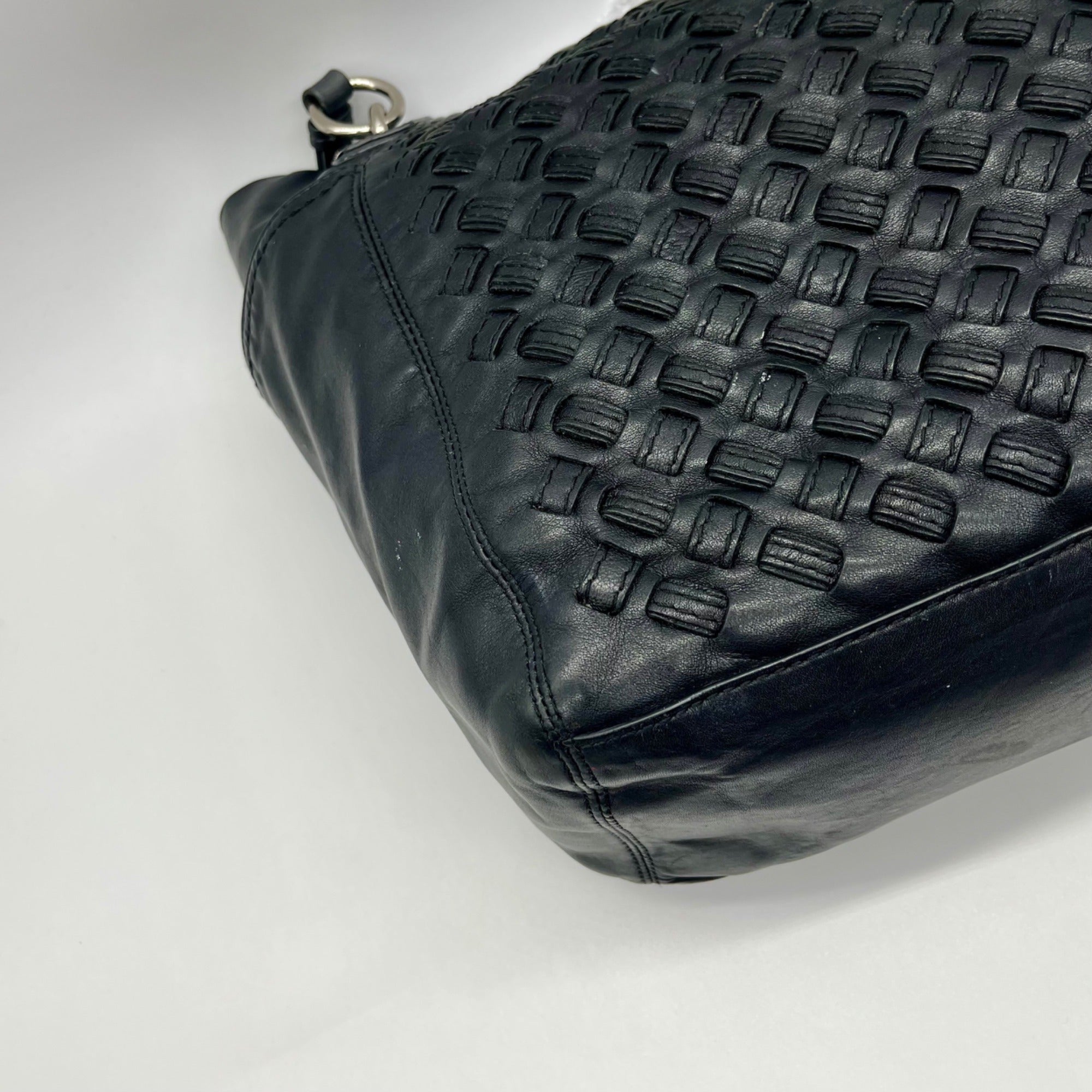 Coach Black Woven Leather Shoulder Bag F17099