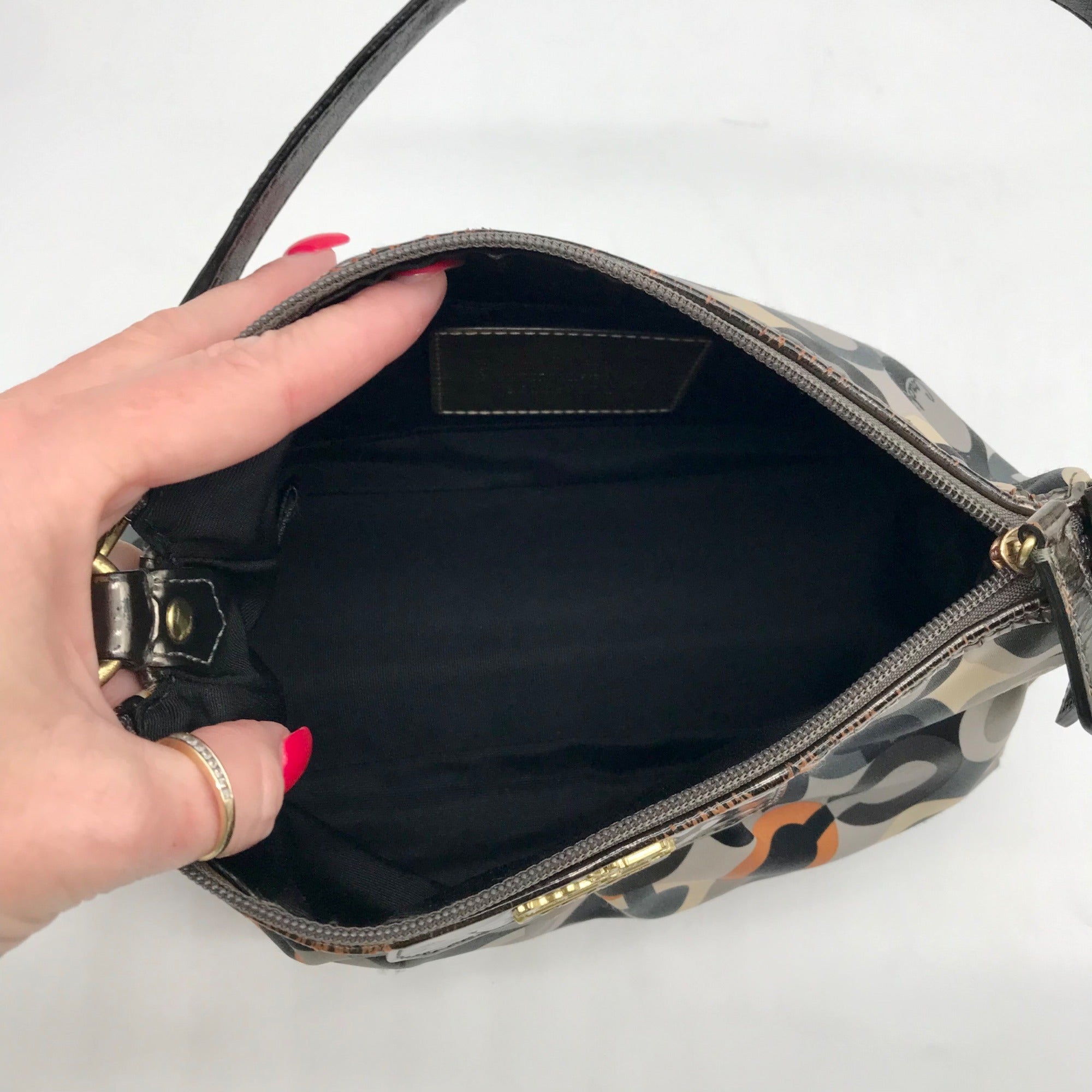 Coach Multicolor Sateen Madison Graphic OP Art Mini Bag 41997