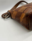 Brown Leather Patchwork Tote Bag