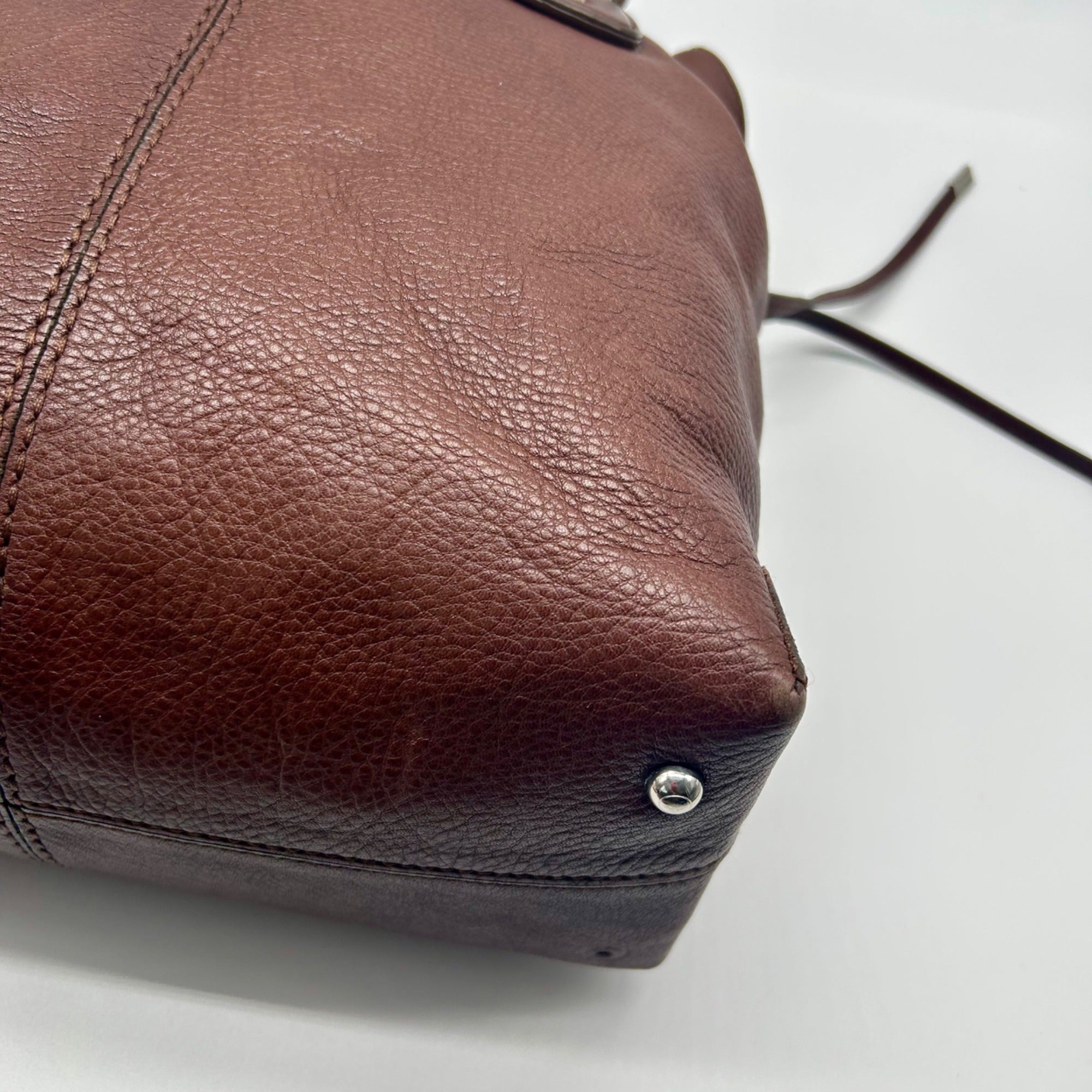 Todd's Brown Leather D-Bag Satchel