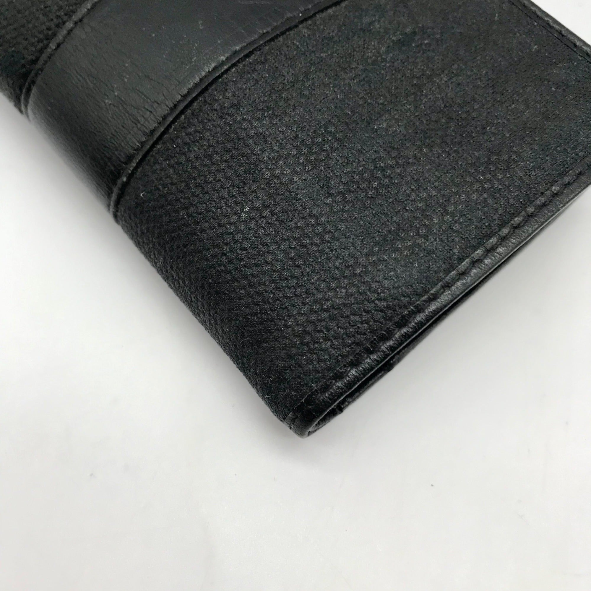 Fendi Black Canvas And Leather Vintage Kiss Lock Wallet