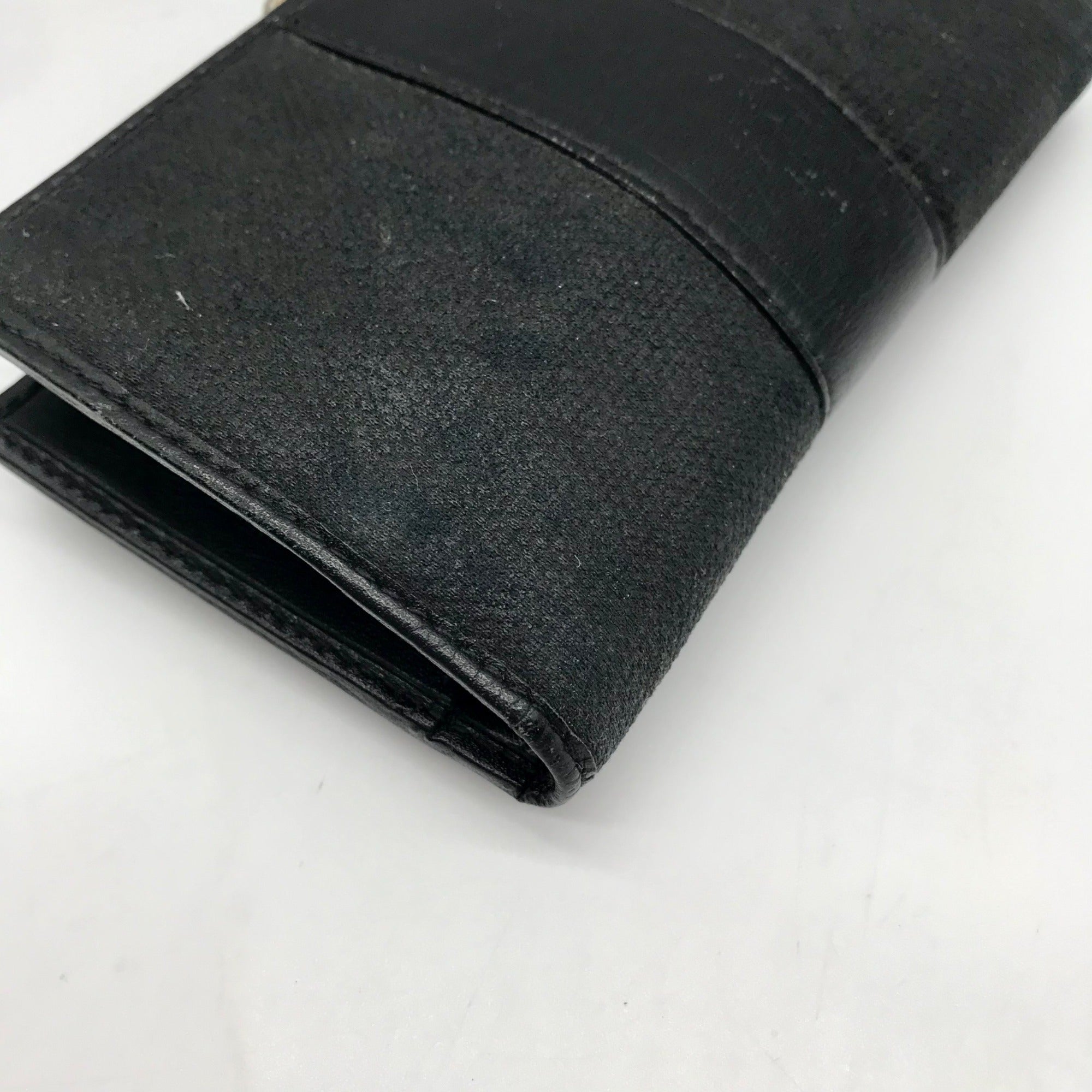 Fendi Black Canvas And Leather Vintage Kiss Lock Wallet