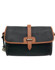 Dooney & Bourke Black & Brown Leather East West Flap Crossbody Bag