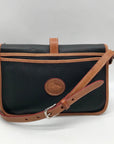 Dooney & Bourke Black & Brown Leather East West Flap Crossbody Bag