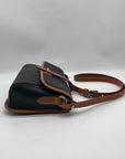 Dooney & Bourke Black & Brown Leather East West Flap Crossbody Bag