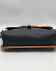 Dooney & Bourke Black & Brown Leather East West Flap Crossbody Bag