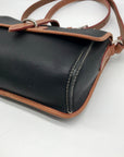 Dooney & Bourke Black & Brown Leather East West Flap Crossbody Bag