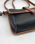Dooney & Bourke Black & Brown Leather East West Flap Crossbody Bag