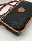 Dooney & Bourke Black & Brown Leather East West Flap Crossbody Bag