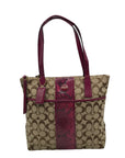 Coach Brown Canvas Signature Python Stripe Tote BagF25706