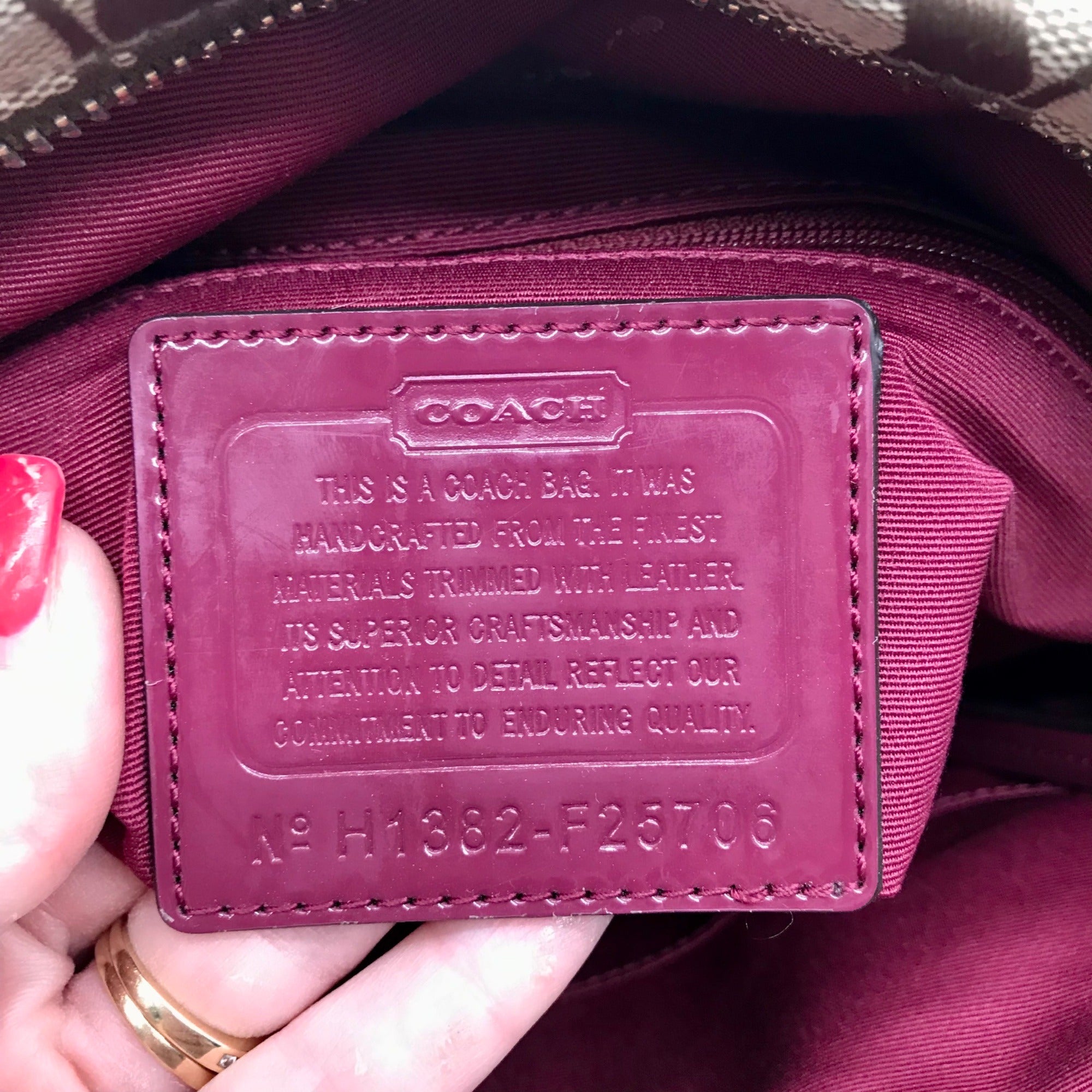 Coach Brown Canvas Signature Python Stripe Tote BagF25706