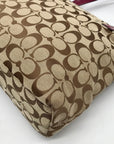 Coach Brown Canvas Signature Python Stripe Tote BagF25706
