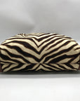 Michael Kors Brown Canvas Zebra Print Shoulder Bag