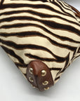 Michael Kors Brown Canvas Zebra Print Shoulder Bag