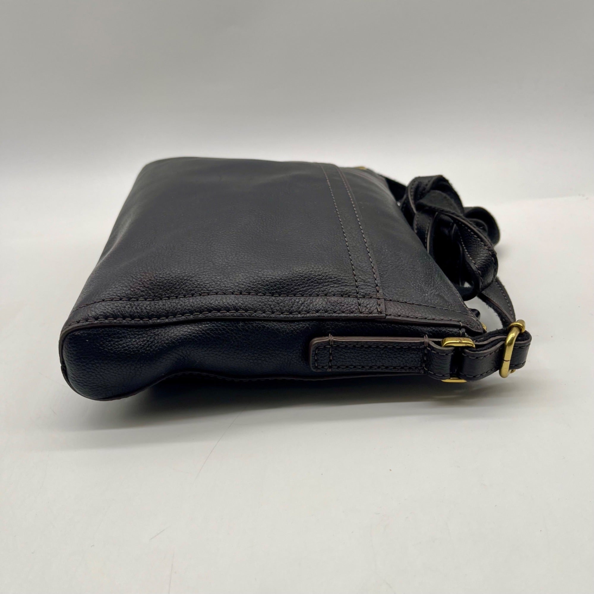 Fossil Black Leather Vintage Crossbody Bag