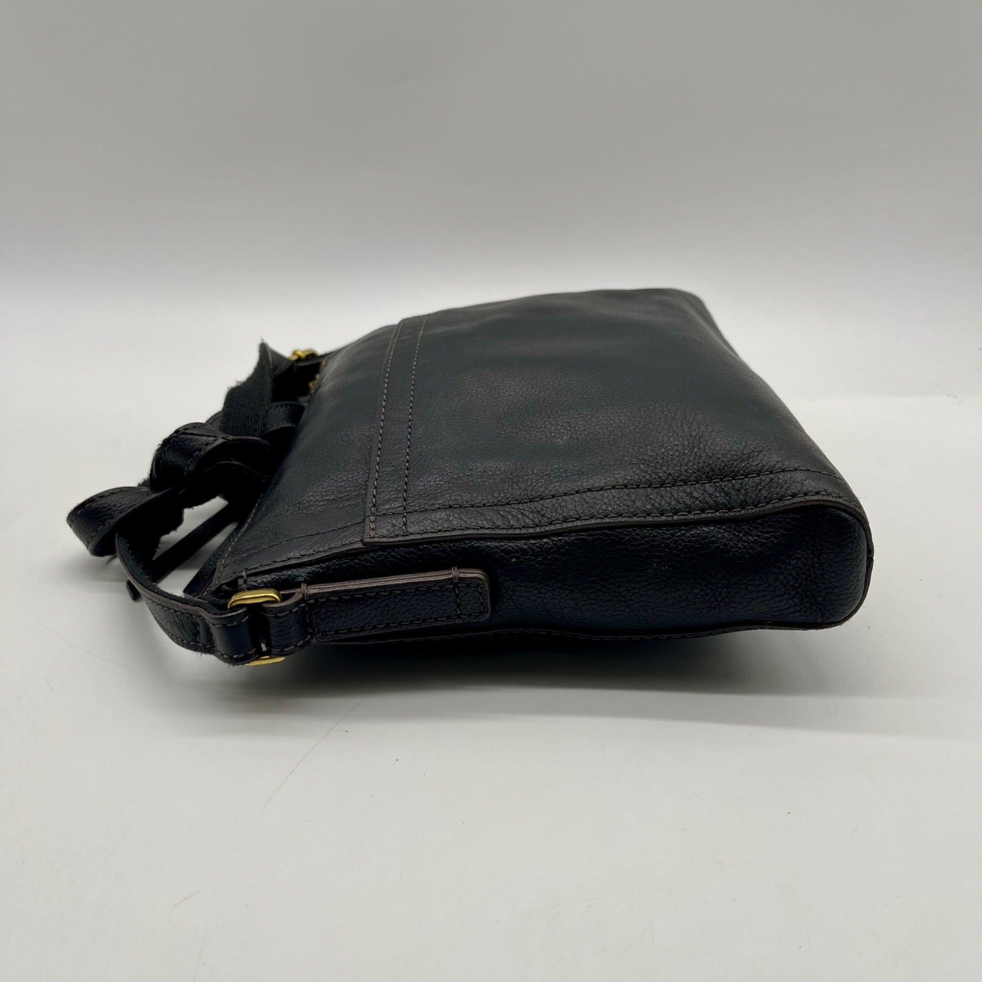 Fossil Black Leather Vintage Crossbody Bag