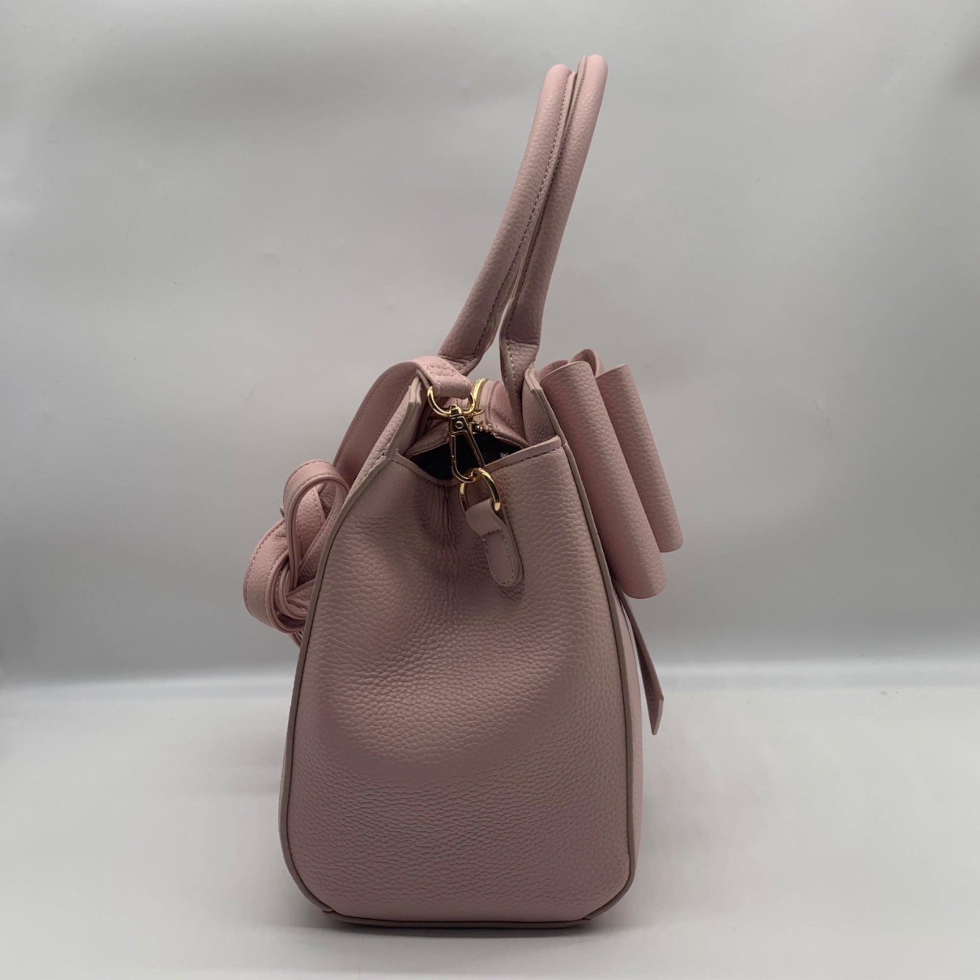 Like Dreams Pink Leather Bowtie Crossbody Bag
