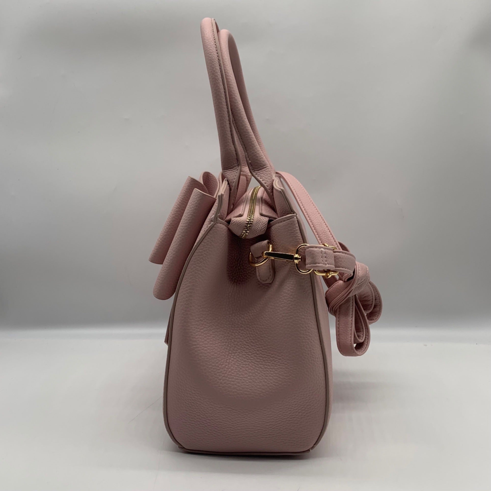 Like Dreams Pink Leather Bowtie Crossbody Bag