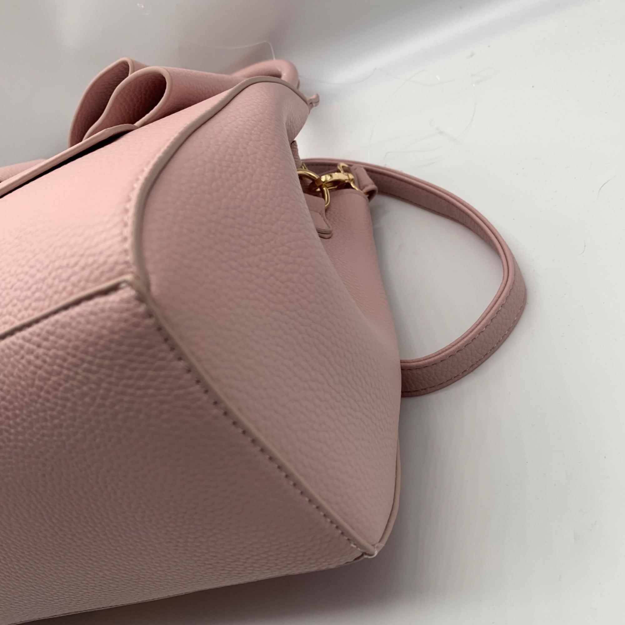 Like Dreams Pink Leather Bowtie Crossbody Bag