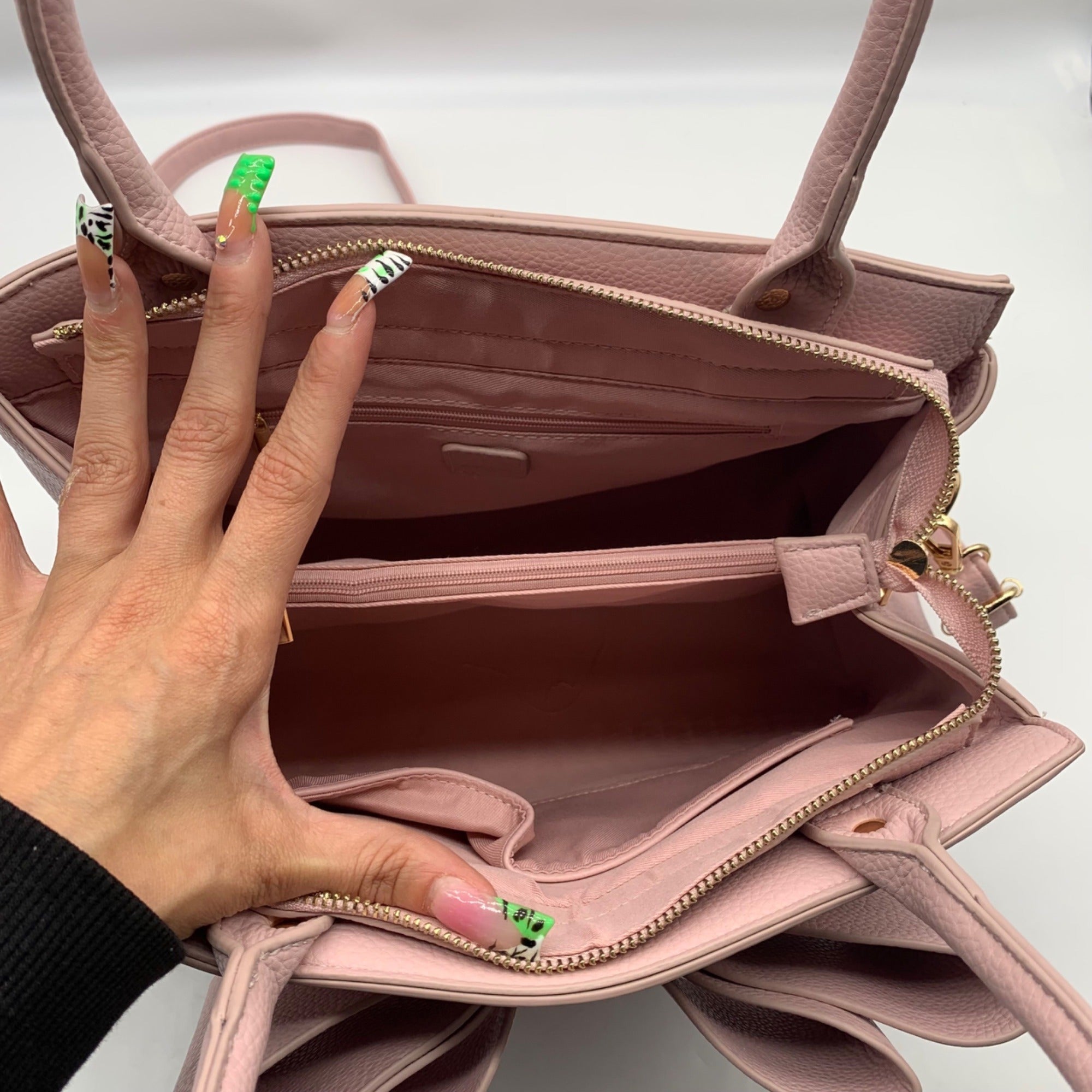Like Dreams Pink Leather Bowtie Crossbody Bag