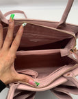 Like Dreams Pink Leather Bowtie Crossbody Bag