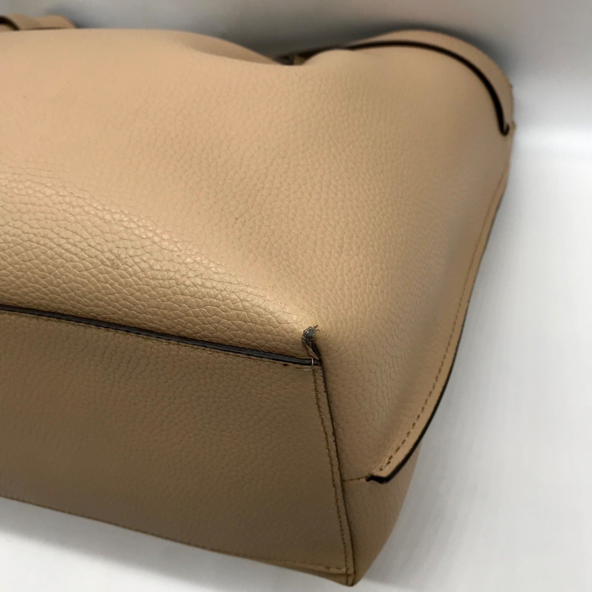 Michael Kors Taupe Pebbled Leather Emilia Large East West Tote Bag