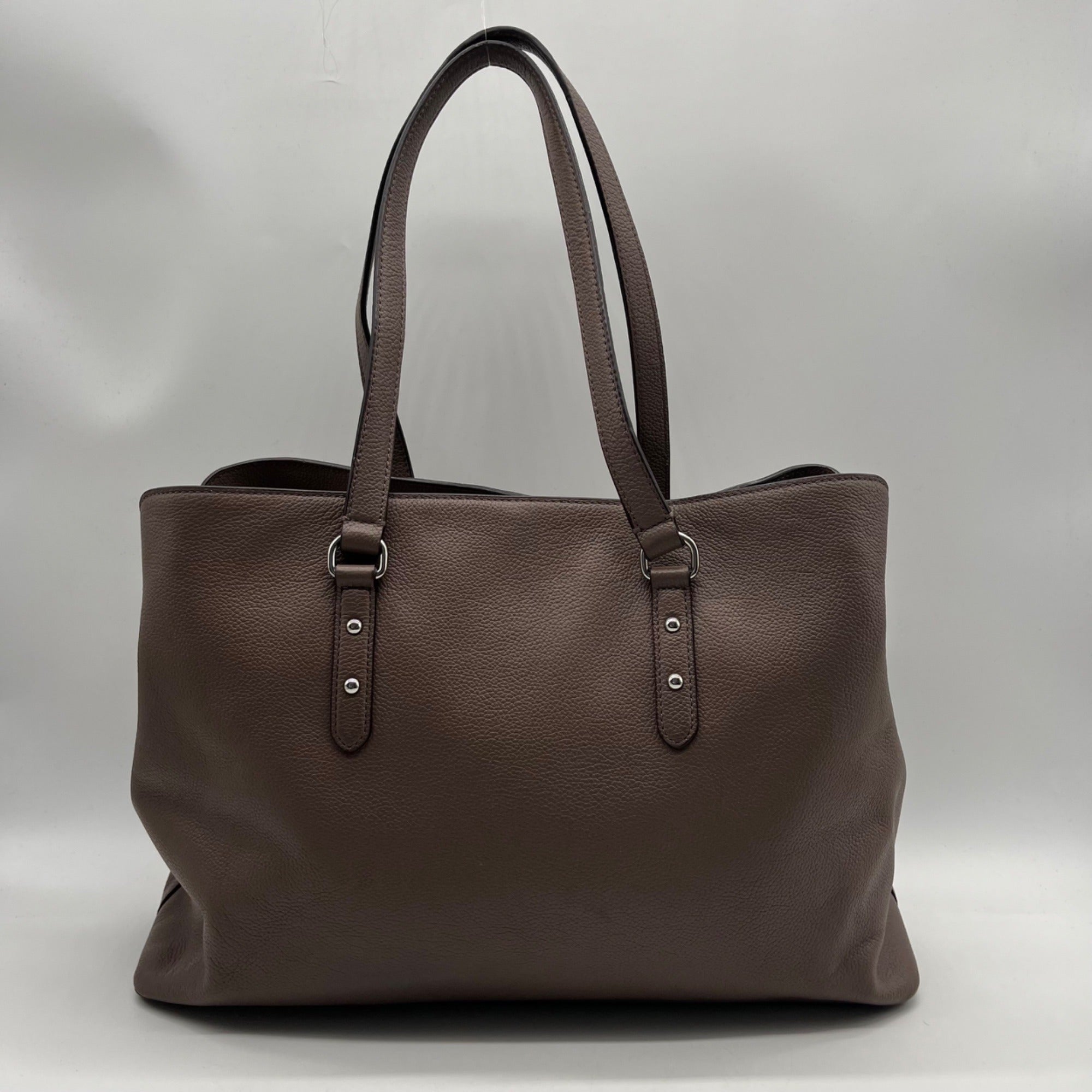 Kate Spade Grayish Pebbled Leather Taupe Color Tote Bag