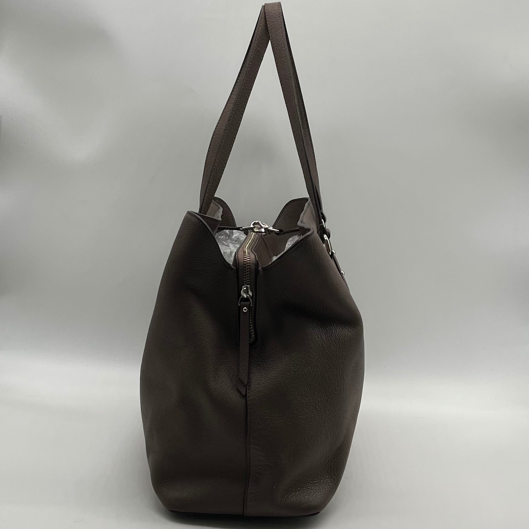Kate Spade Grayish Pebbled Leather Taupe Color Tote Bag