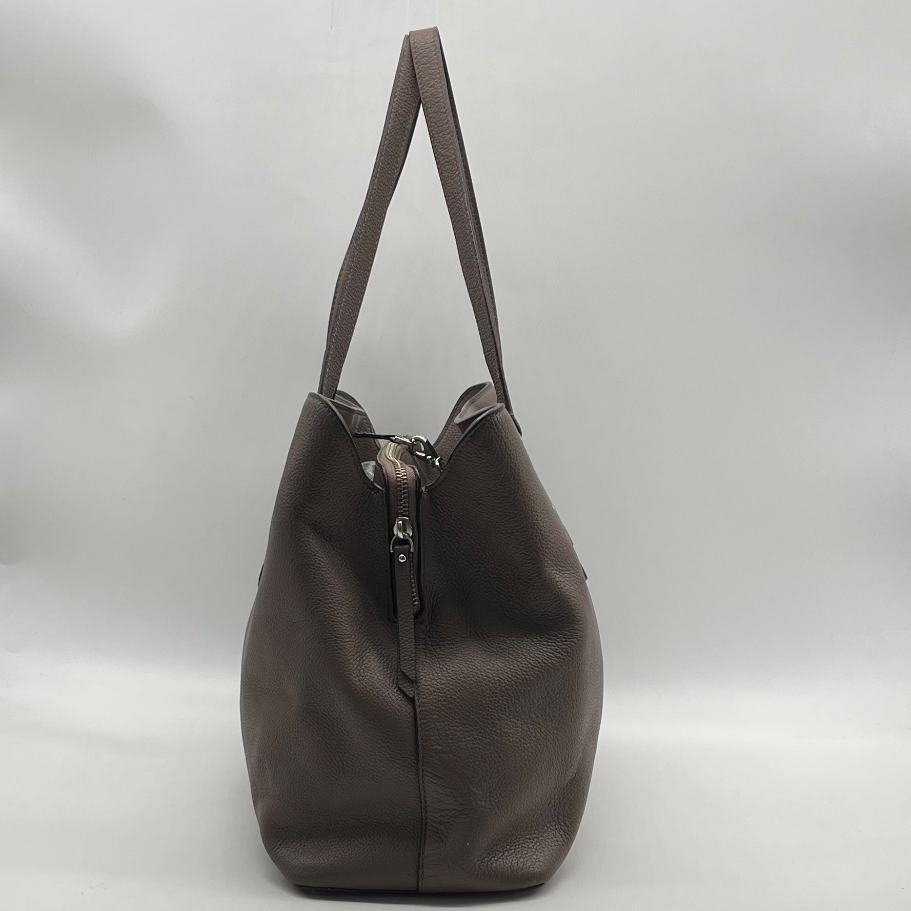 Kate Spade Grayish Pebbled Leather Taupe Color Tote Bag