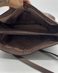Kate Spade Grayish Pebbled Leather Taupe Color Tote Bag