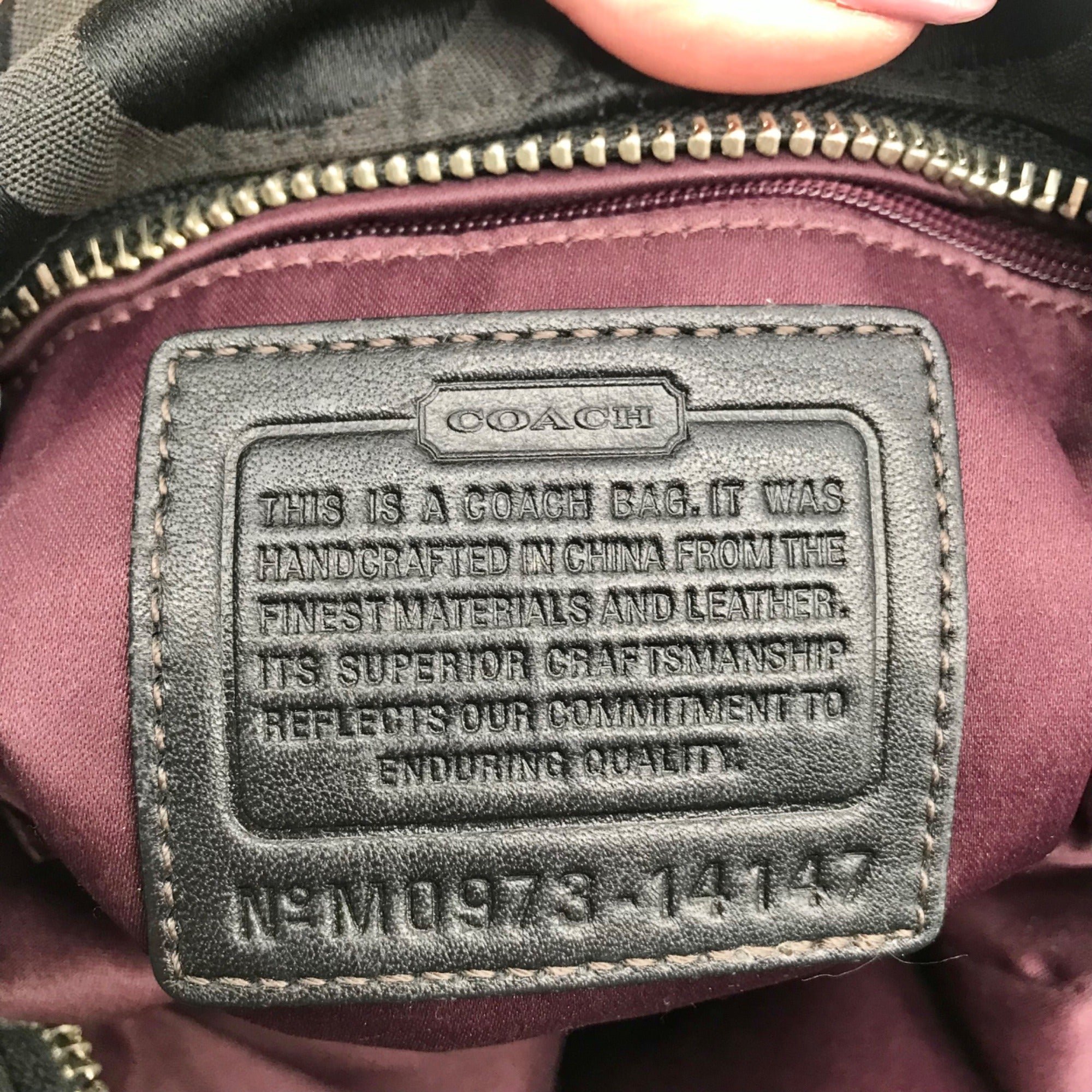 Coach Black Signature Canvas Hobo Bag 14147