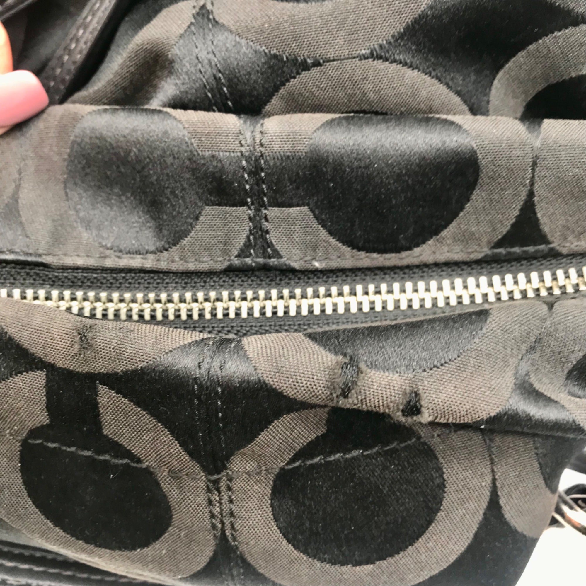 Coach Black Signature Canvas Hobo Bag 14147