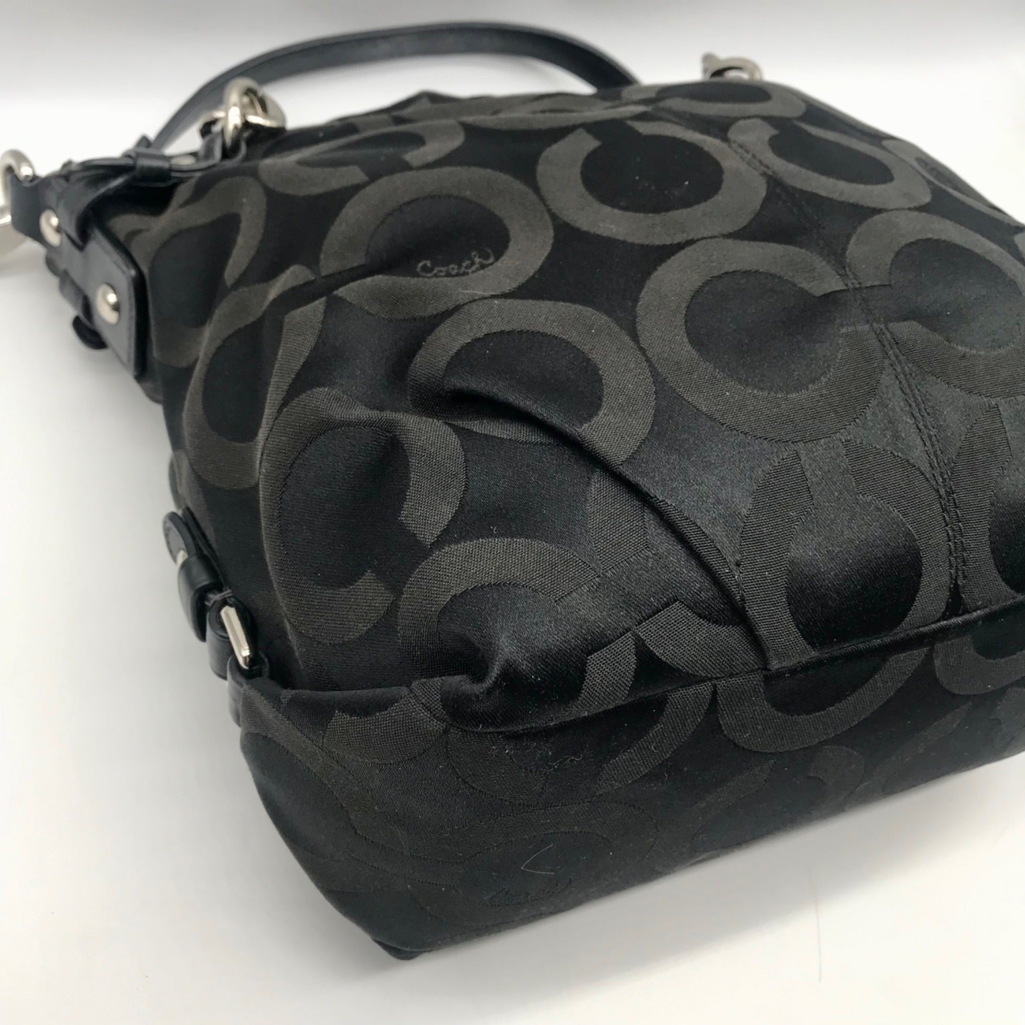 Coach Black Signature Canvas Hobo Bag 14147