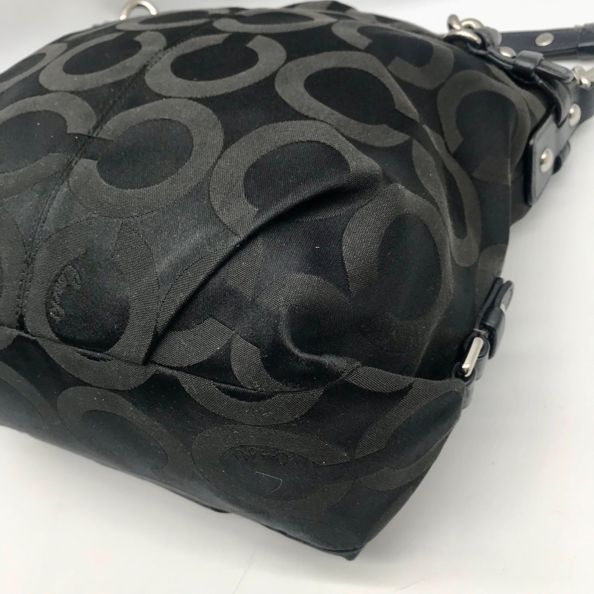 Coach Black Signature Canvas Hobo Bag 14147
