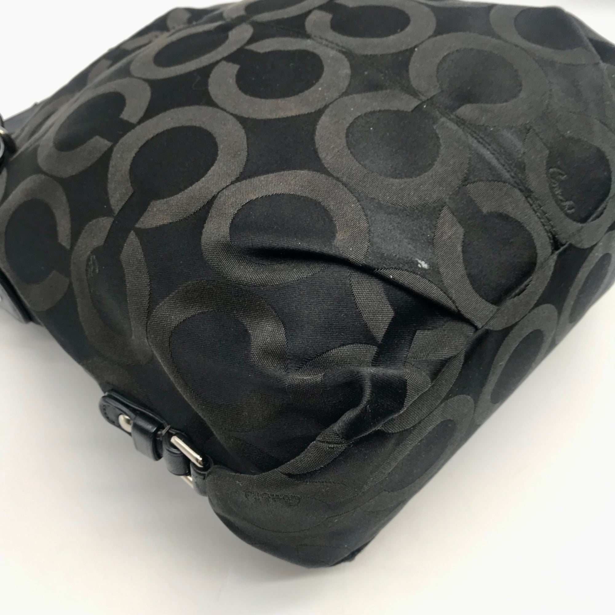 Coach Black Signature Canvas Hobo Bag 14147