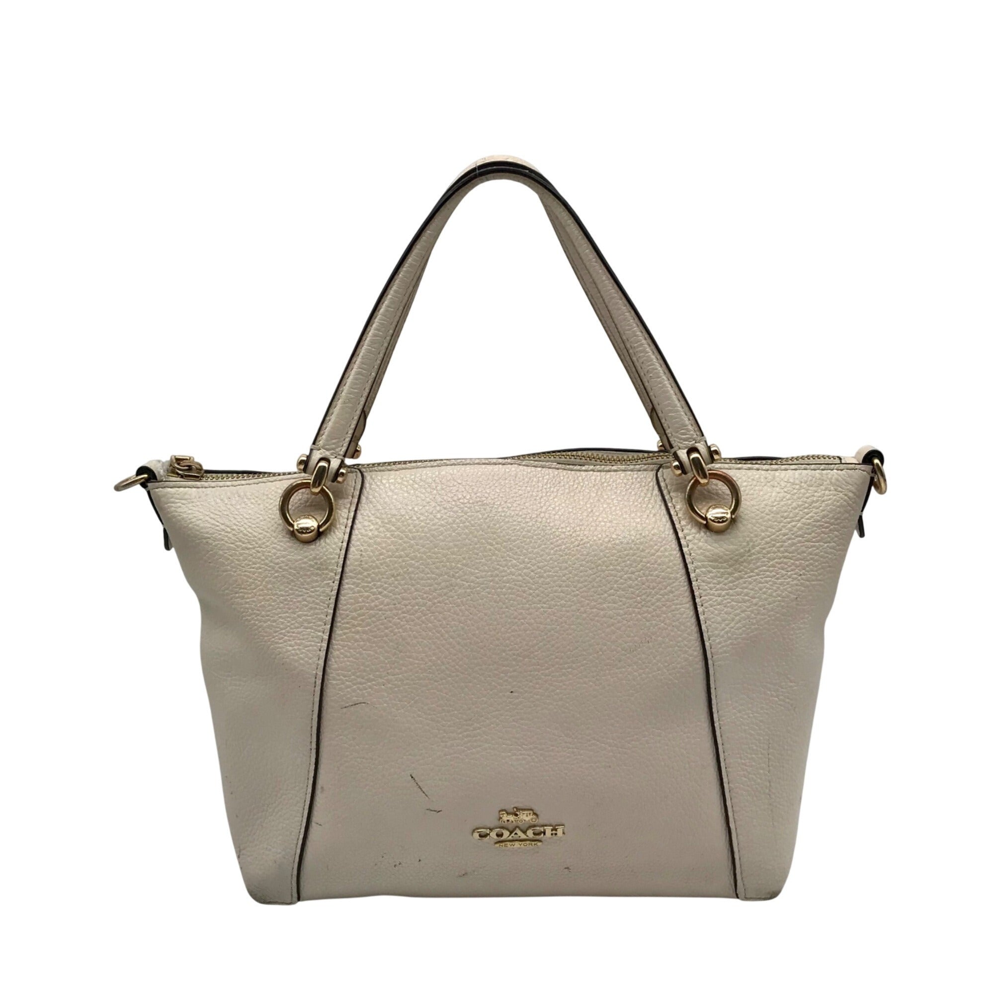Coach Chalk Pebbled Leather Kacey Convertible Satchel C6229