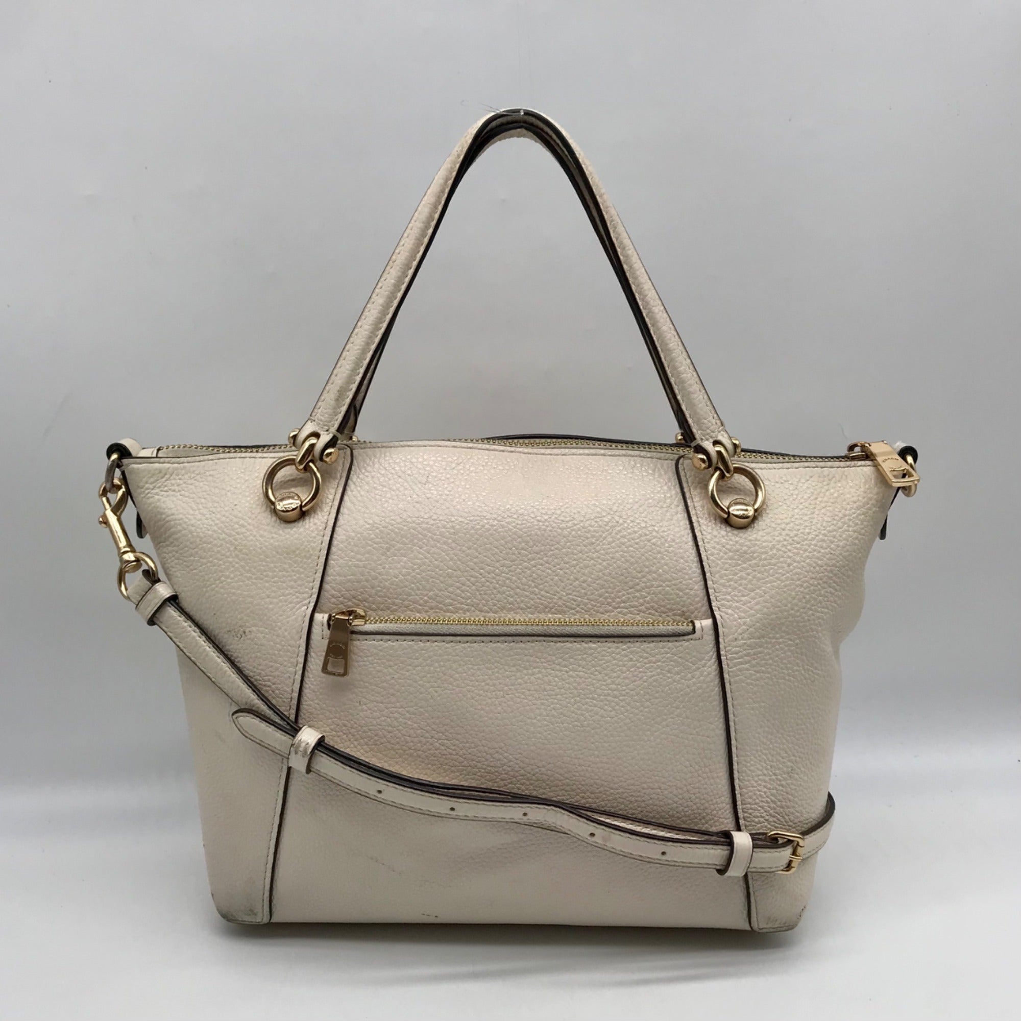 Coach Chalk Pebbled Leather Kacey Convertible Satchel C6229