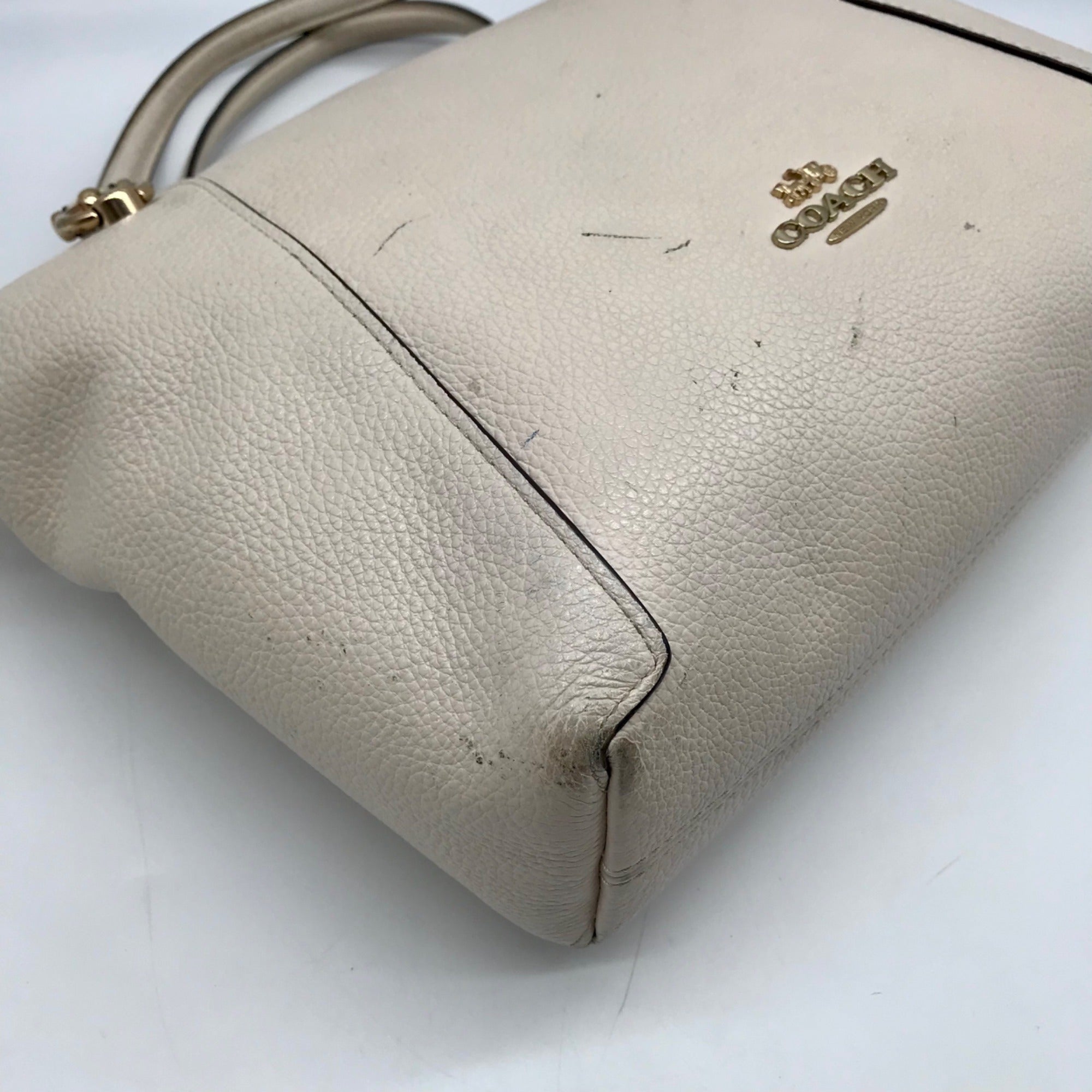 Coach Chalk Pebbled Leather Kacey Convertible Satchel C6229
