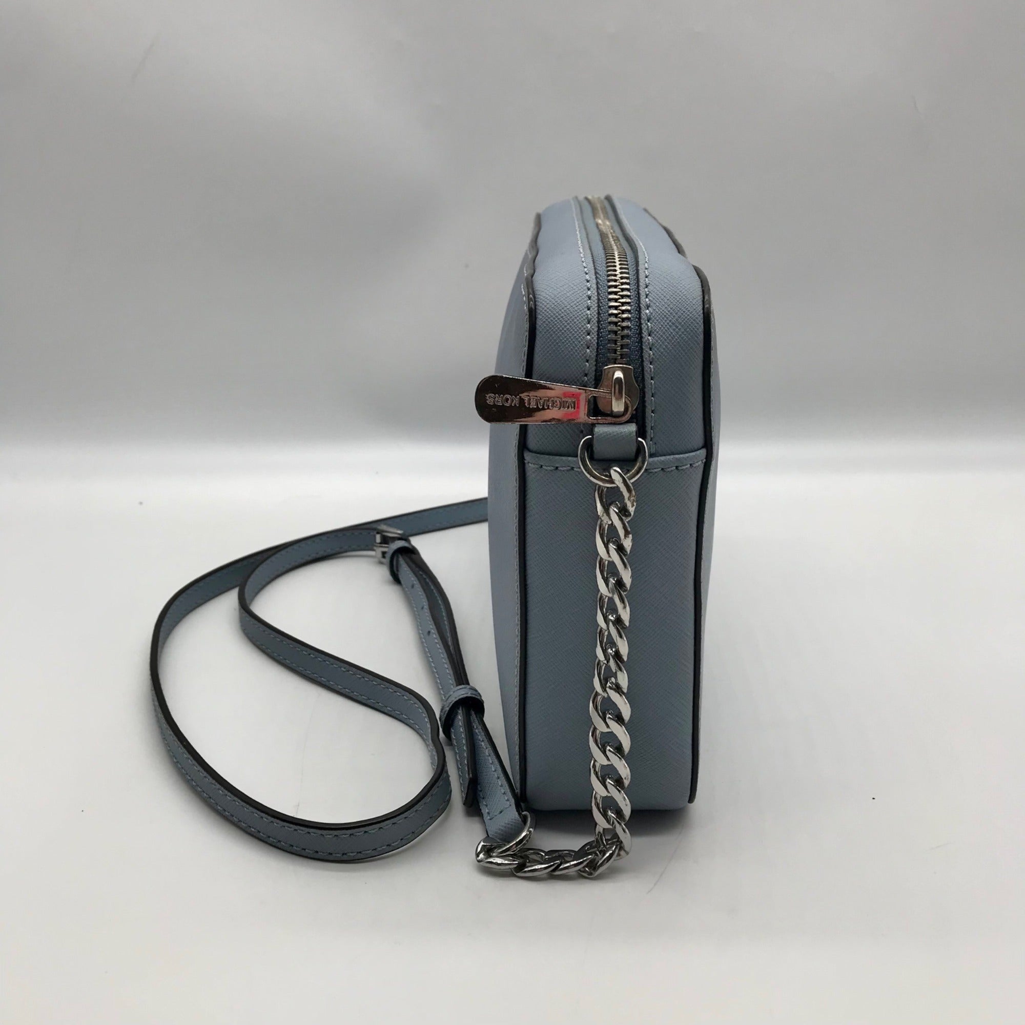 Michael Kors Jet Set Sky Blue East West Saffiano Leather Crossbody