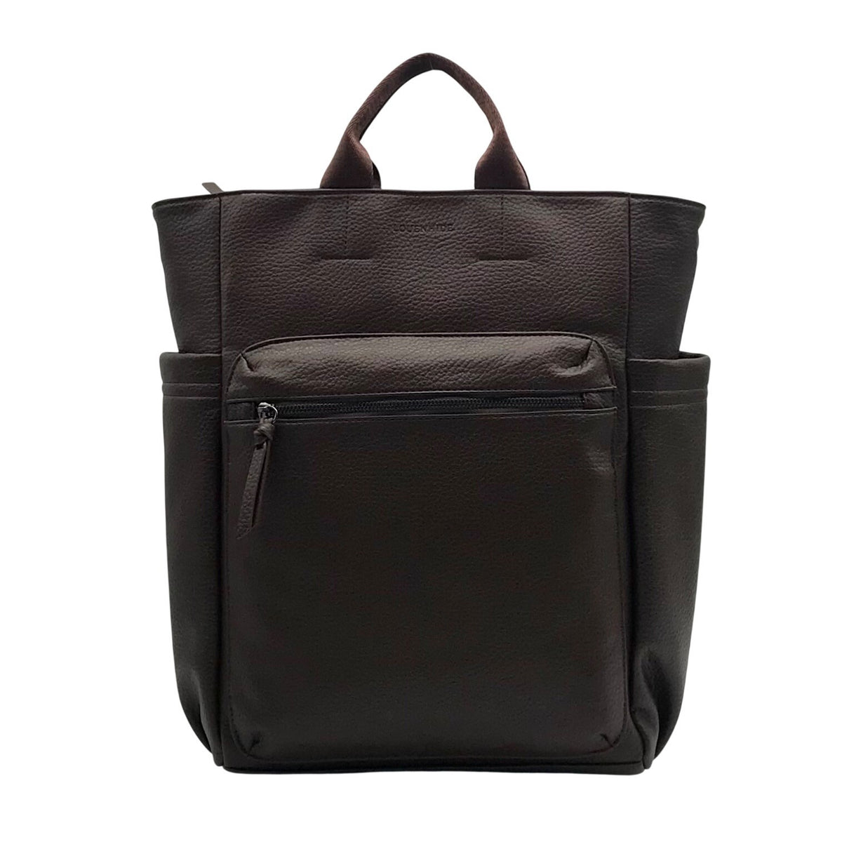 Louenhide Brown Vegan Leather Large Bronx Backpack