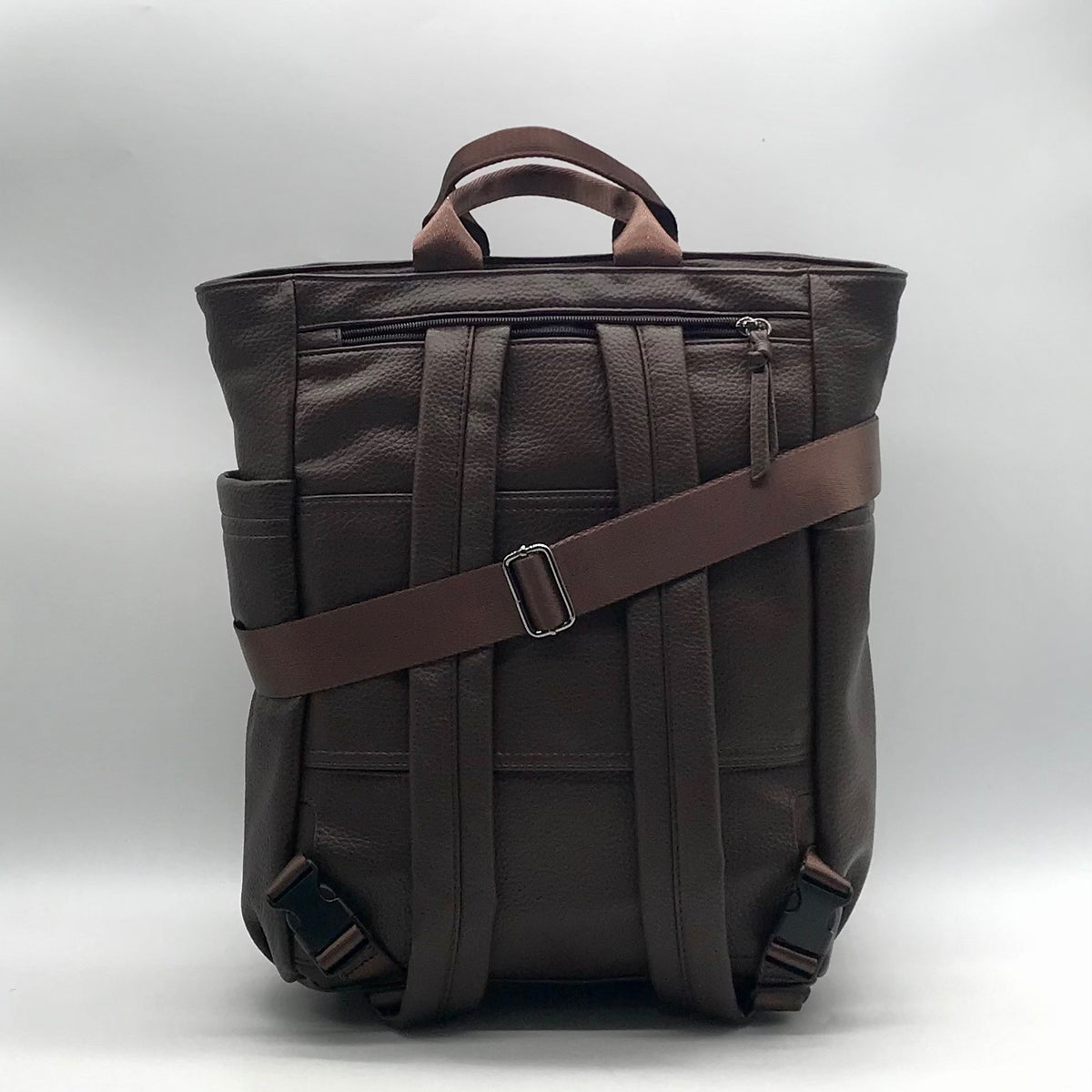 Louenhide Brown Vegan Leather Large Bronx Backpack