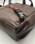 Louenhide Brown Vegan Leather Large Bronx Backpack