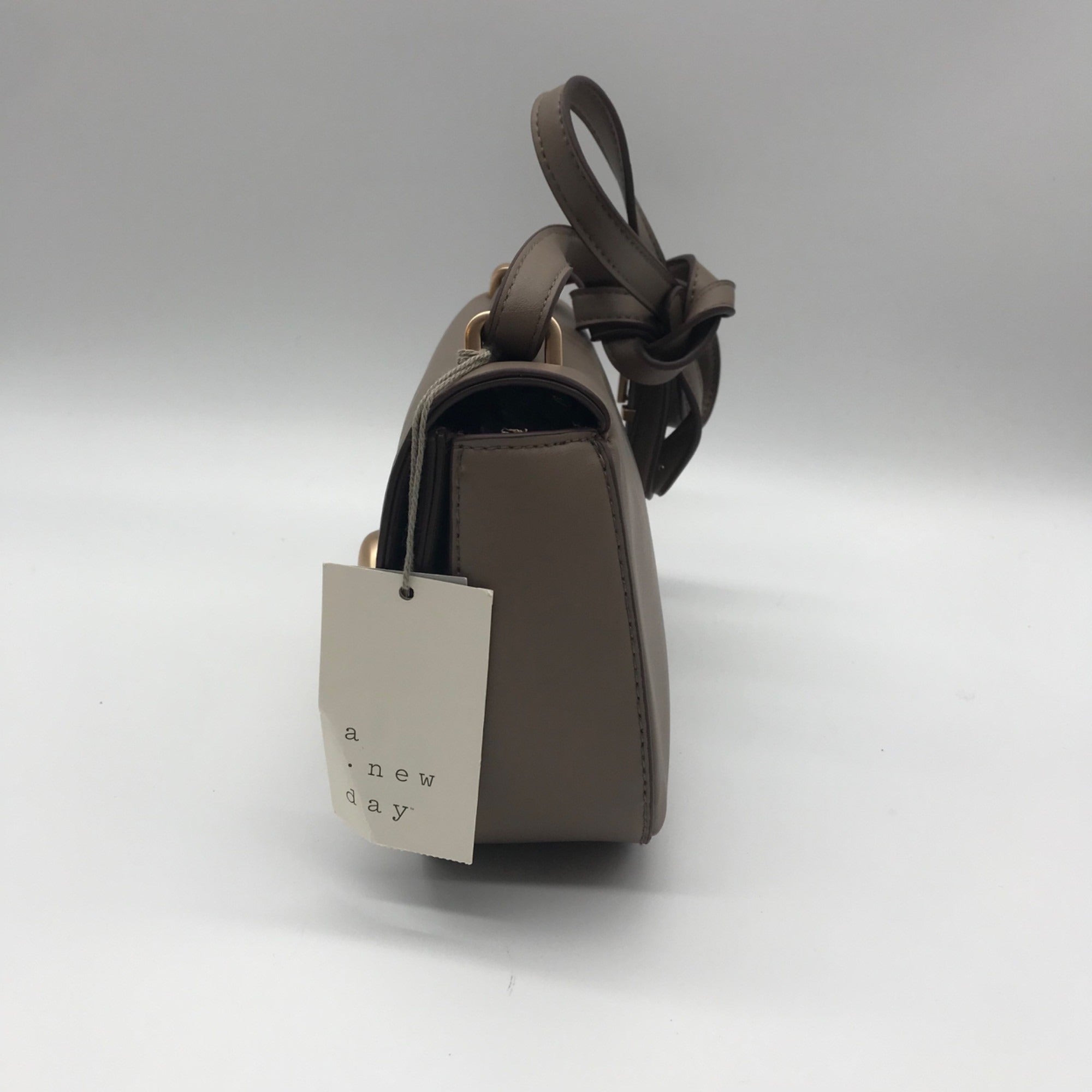 A New Day Soft Taupe Faux Leather Reversible Shoulder Bag