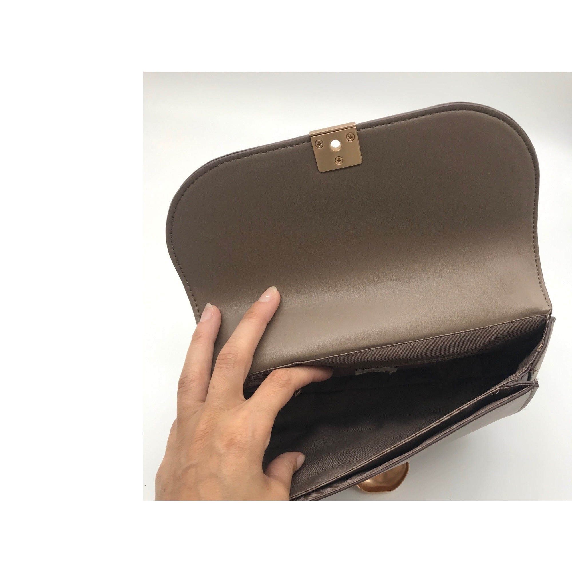 A New Day Soft Taupe Faux Leather Reversible Shoulder Bag
