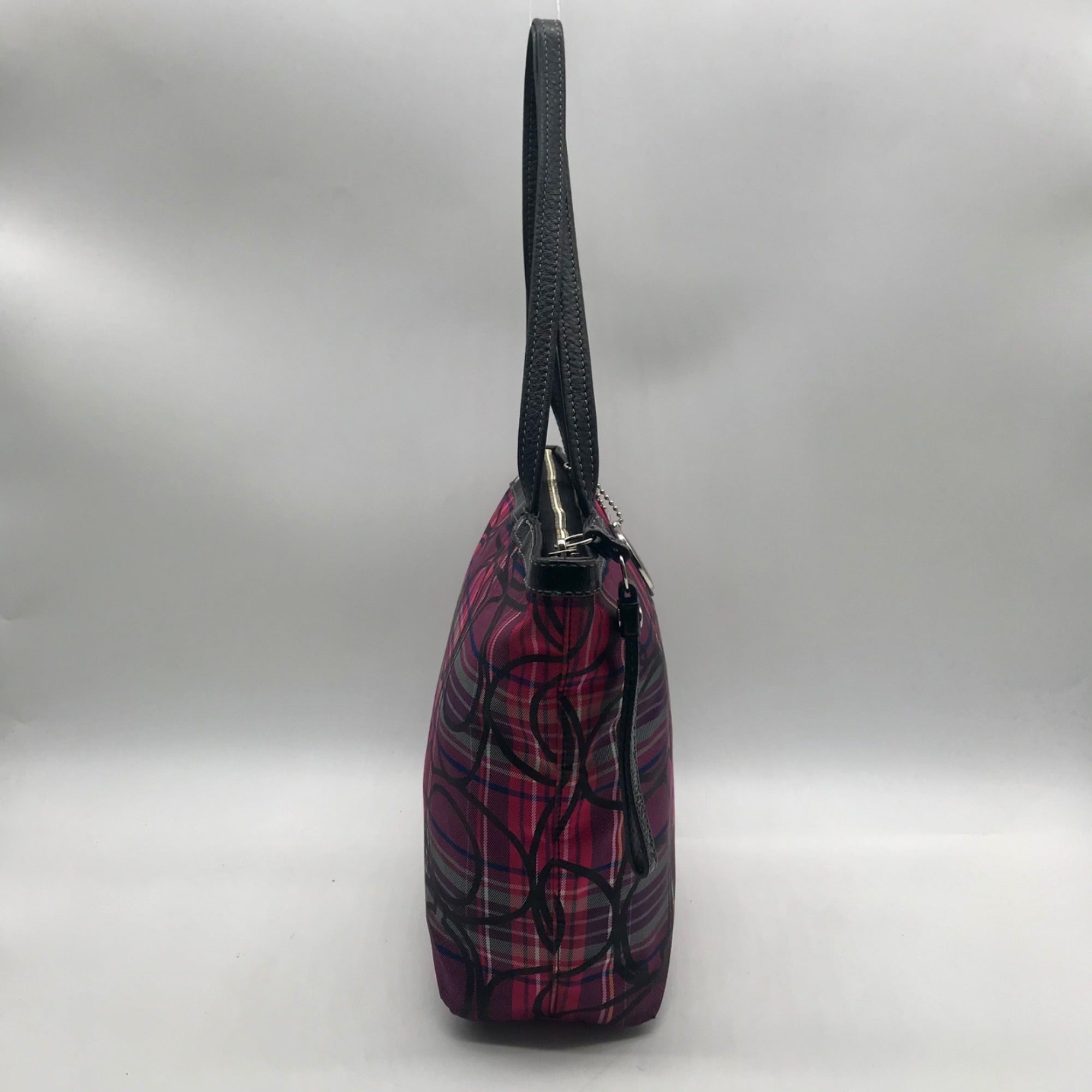 Coach Poppy Tartan Plaid Signature Tote Bag F15229