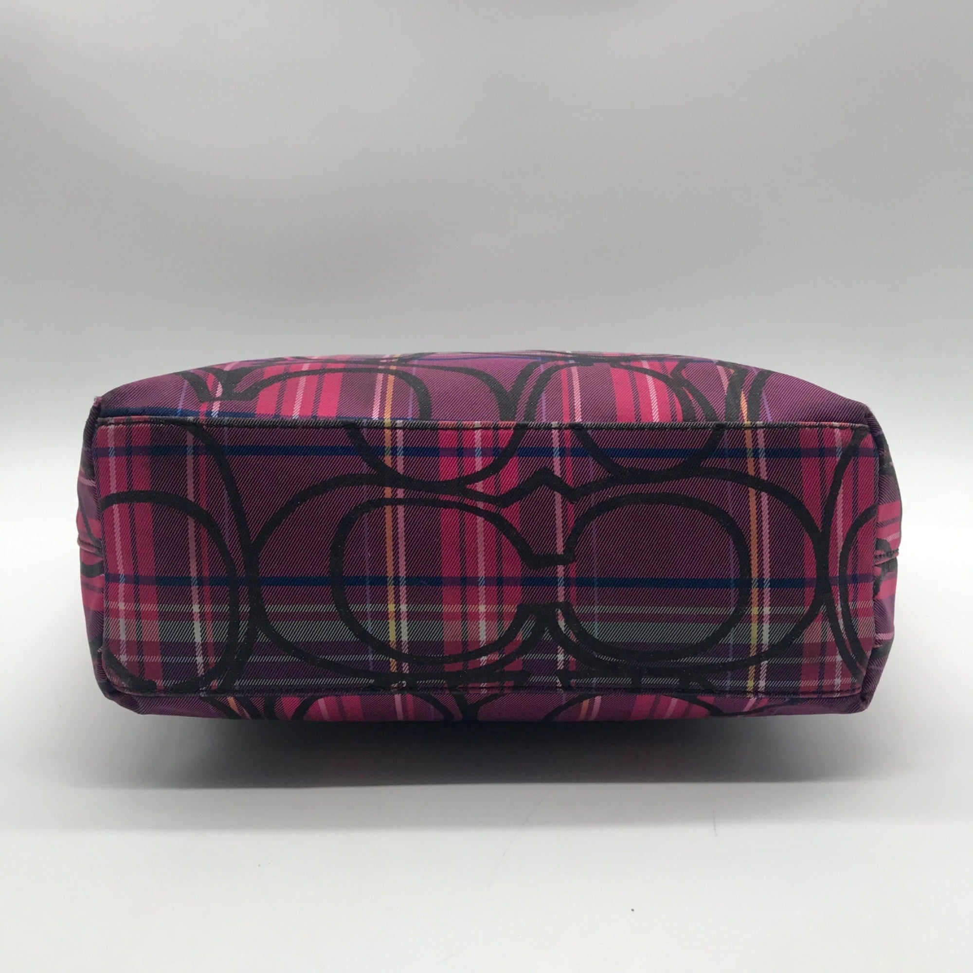 Coach Poppy Tartan Plaid Signature Tote Bag F15229