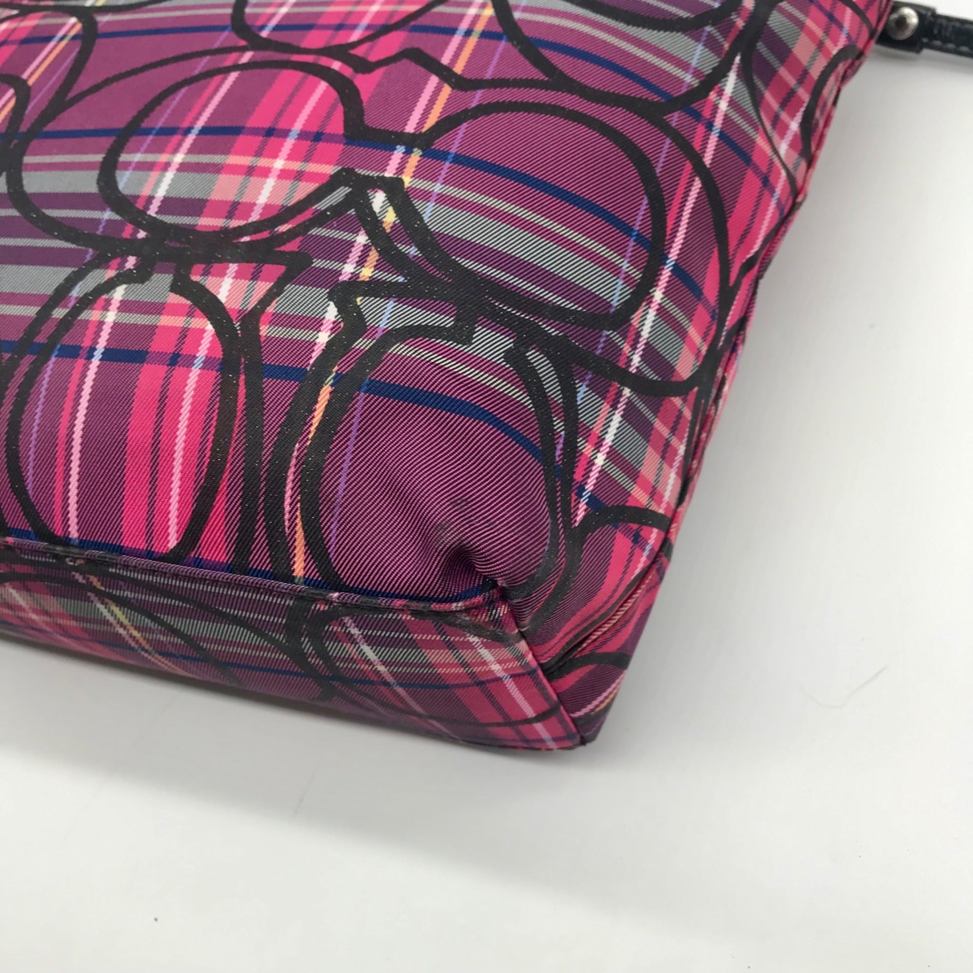 Coach Poppy Tartan Plaid Signature Tote Bag F15229