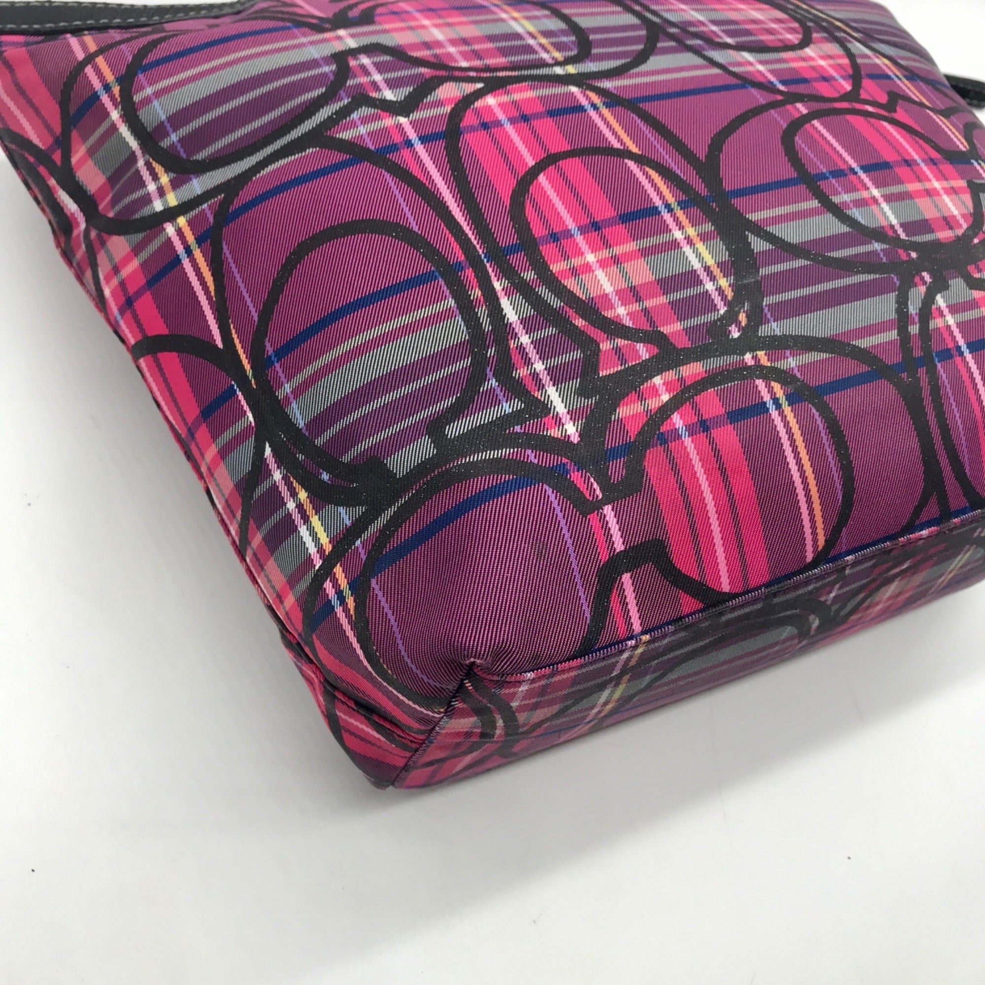Coach Poppy Tartan Plaid Signature Tote Bag F15229